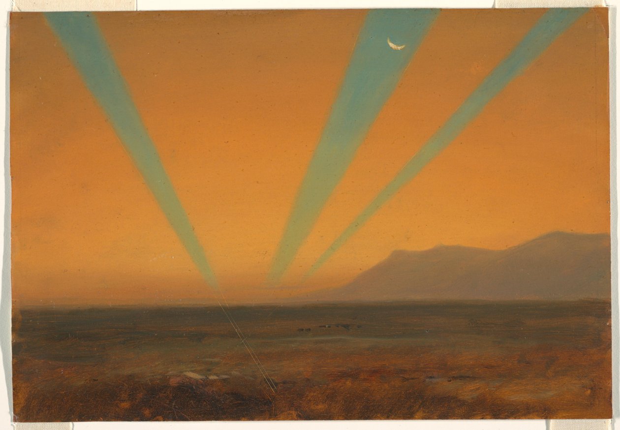 Disegno, Paesaggio con tramonto, 1860-70 da Frederic Edwin Church