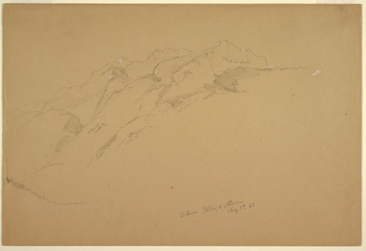 Disegno, Paesaggi tra Golling e Abtenau, 5 agosto 1868 da Frederic Edwin Church