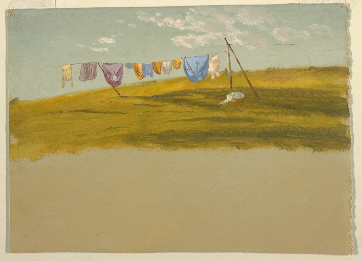 Disegno, bucato steso ad asciugare, 1865-75 ca. da Frederic Edwin Church
