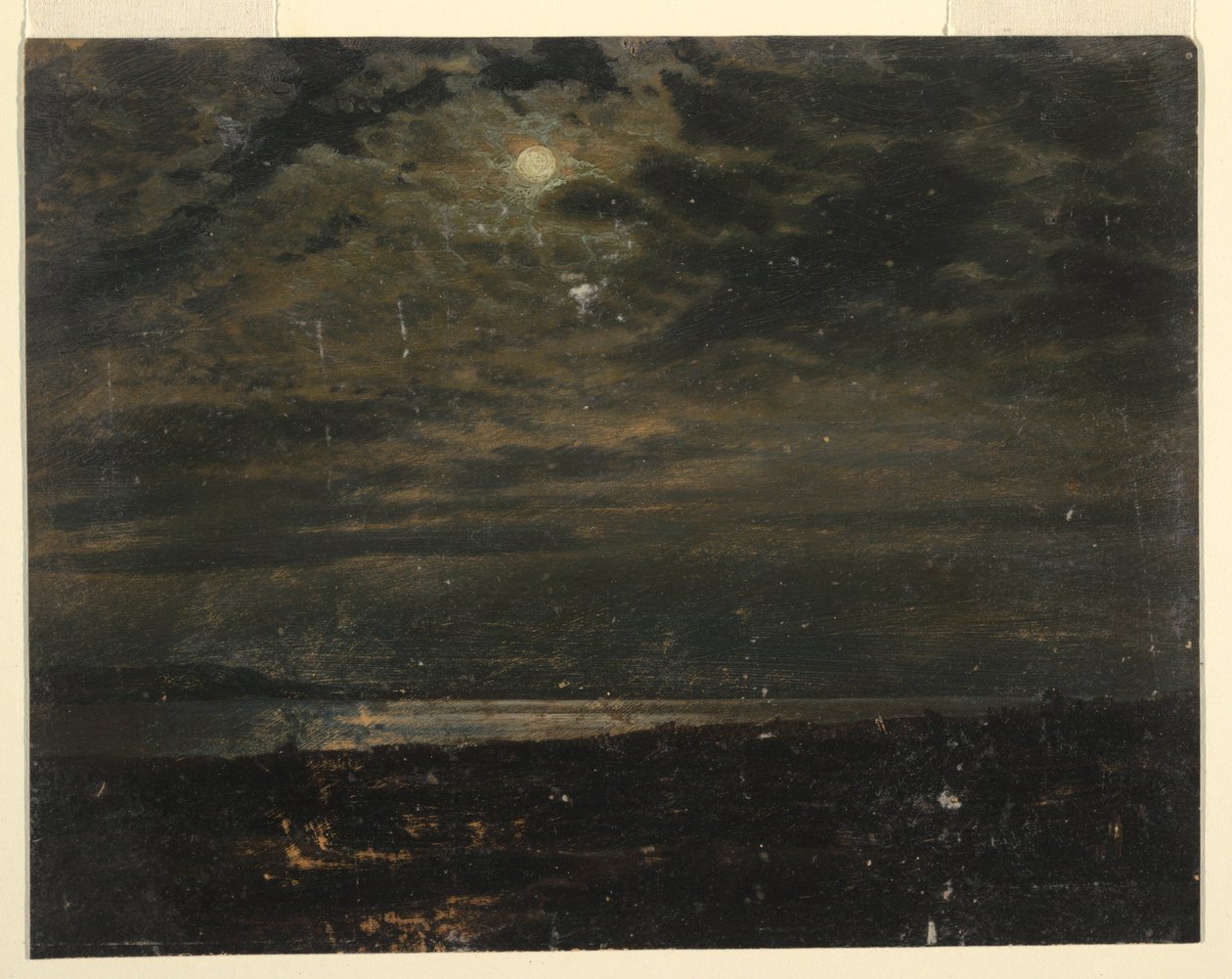 Disegno, Costa del Maine al chiaro di luna, 1845-55 da Frederic Edwin Church