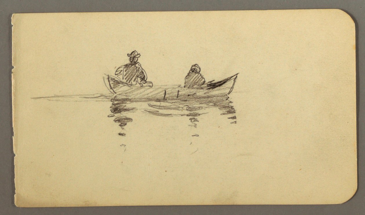 Disegno, Uomo e donna in canoa, forse 1878 da Frederic Edwin Church
