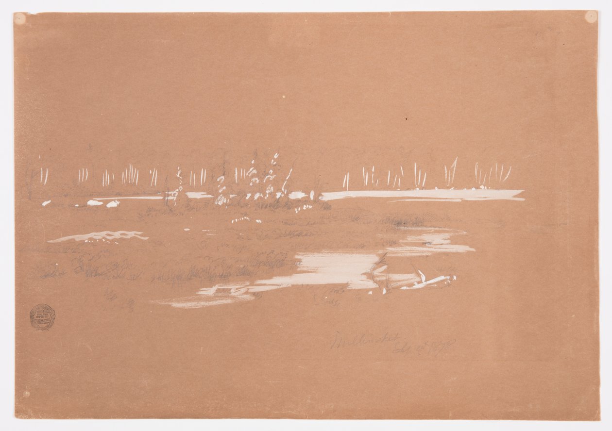 Disegno, Paesaggio paludoso vicino a Millinocket, 20 settembre 1878 da Frederic Edwin Church