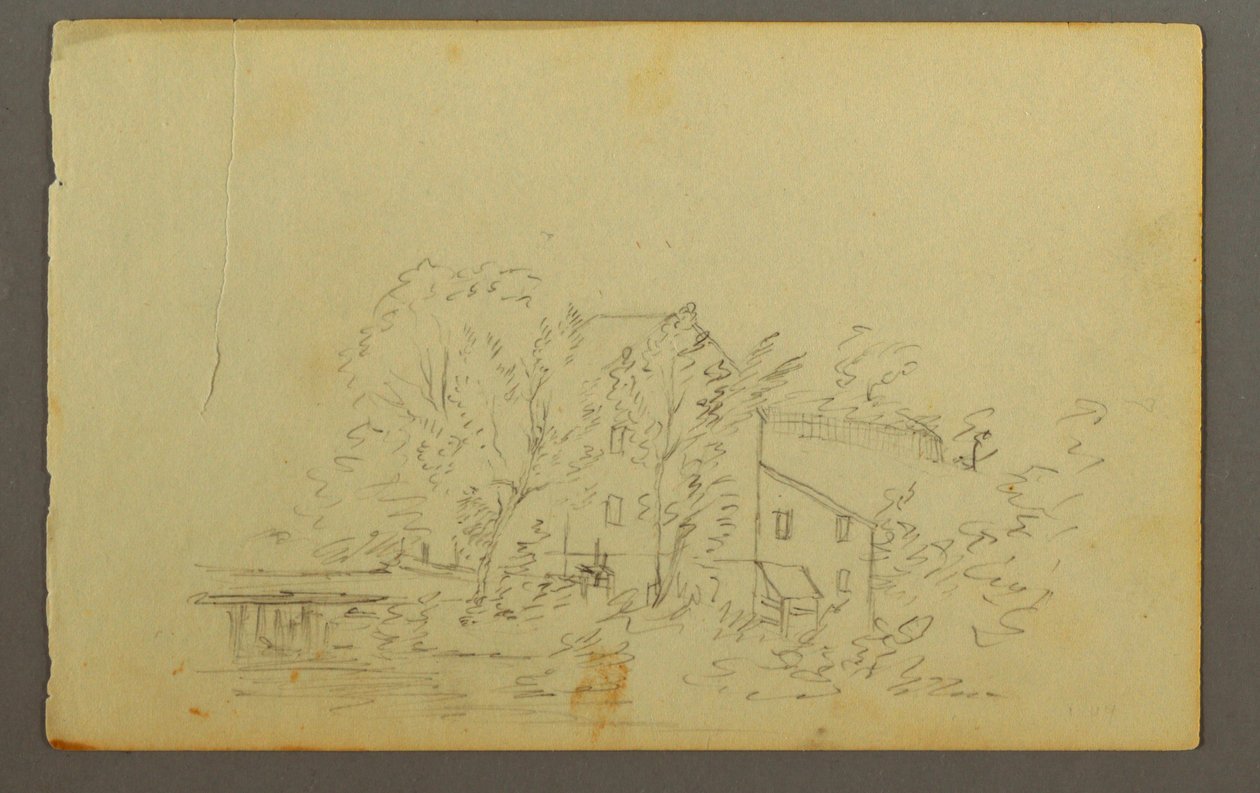 Disegno, Mulino circondato da alberi, 1845 da Frederic Edwin Church