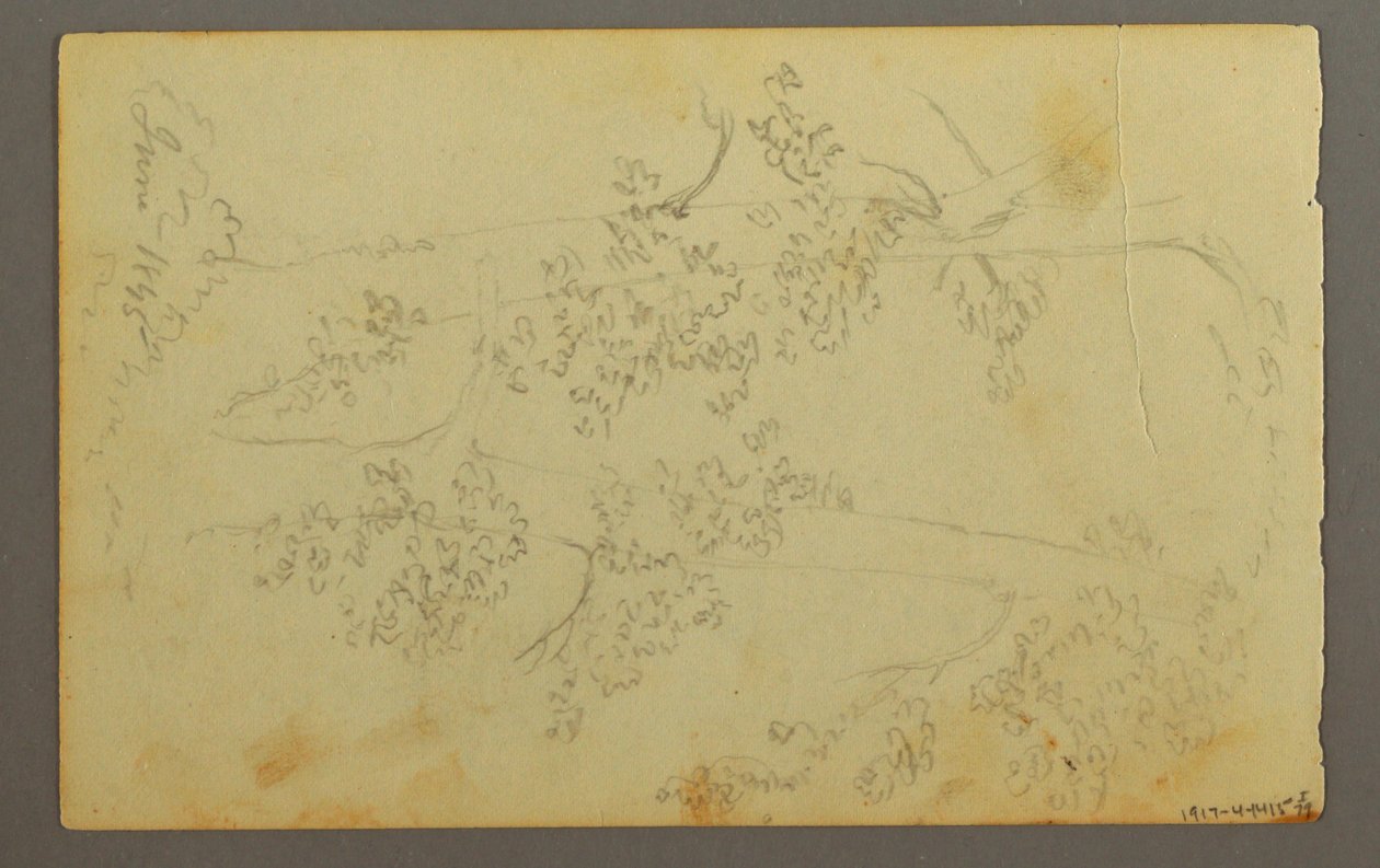 Disegno, Mulino circondato da alberi, 1845 da Frederic Edwin Church