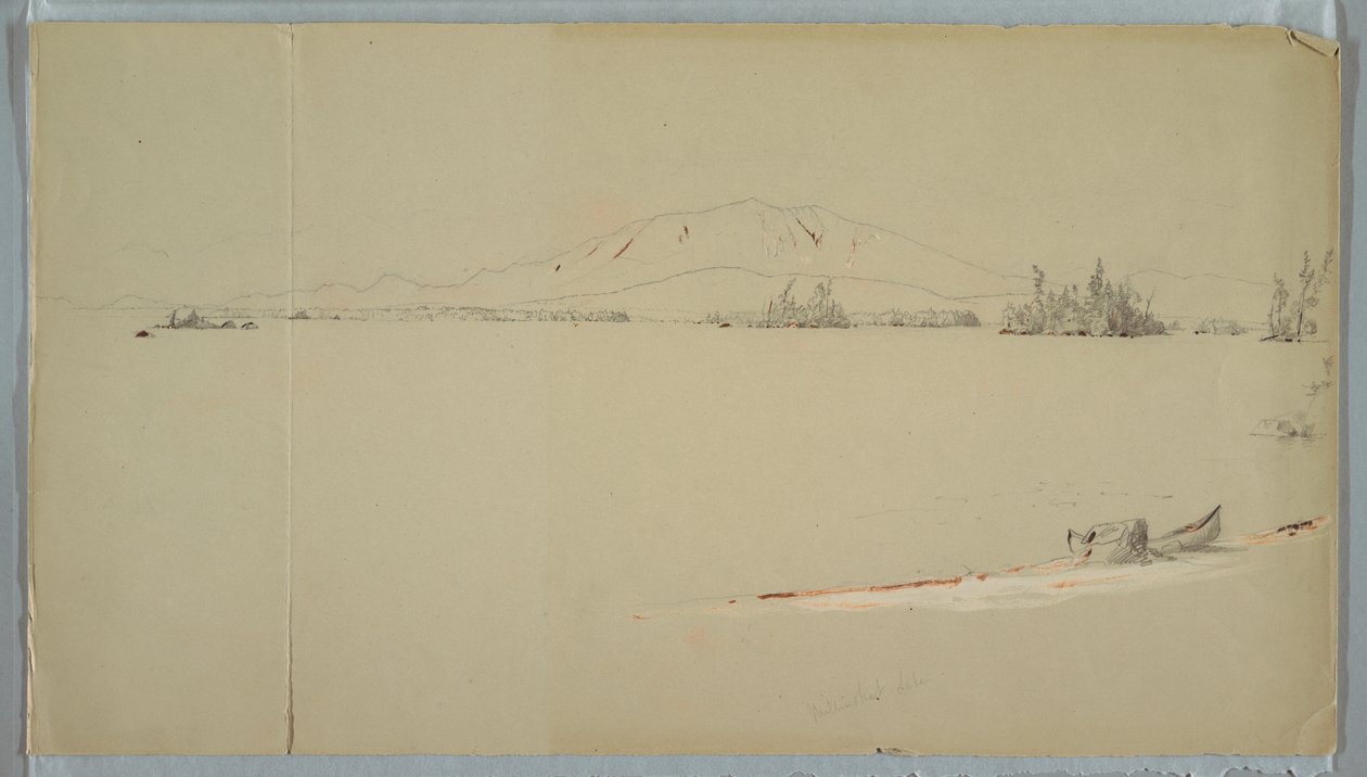 Disegno, lago Millinocket, Maine, settembre 1878 da Frederic Edwin Church