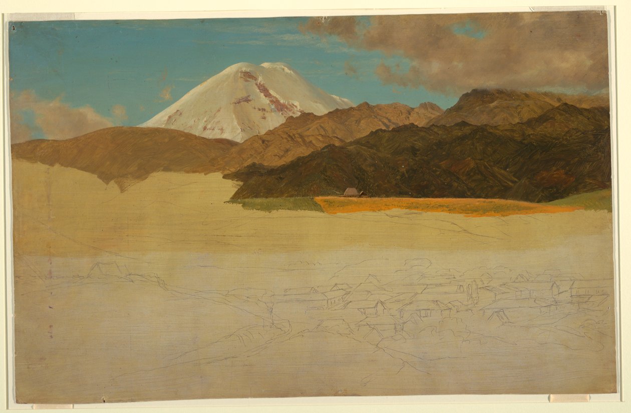 Disegno, Monte Chimborazo e Guaranda, Ecuador, maggio o giugno 1857 da Frederic Edwin Church