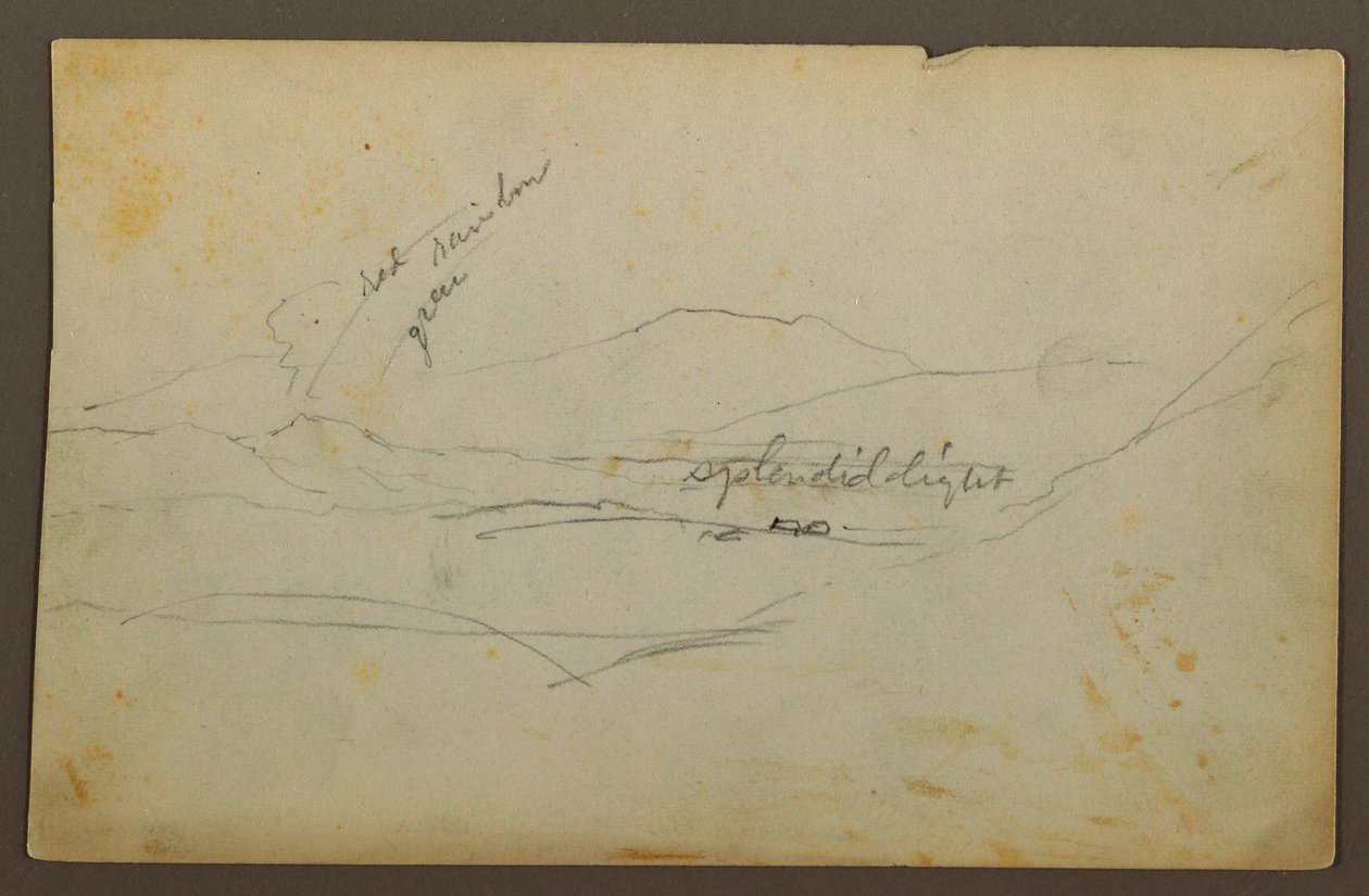 Disegno, Paesaggio montano, Colombia o Ecuador, 1853 da Frederic Edwin Church