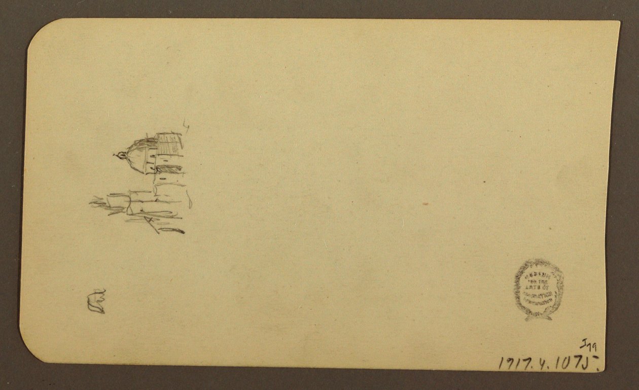 Disegno, Paesaggio montano; verso: Chiesa con cupola, aprile 1885 da Frederic Edwin Church