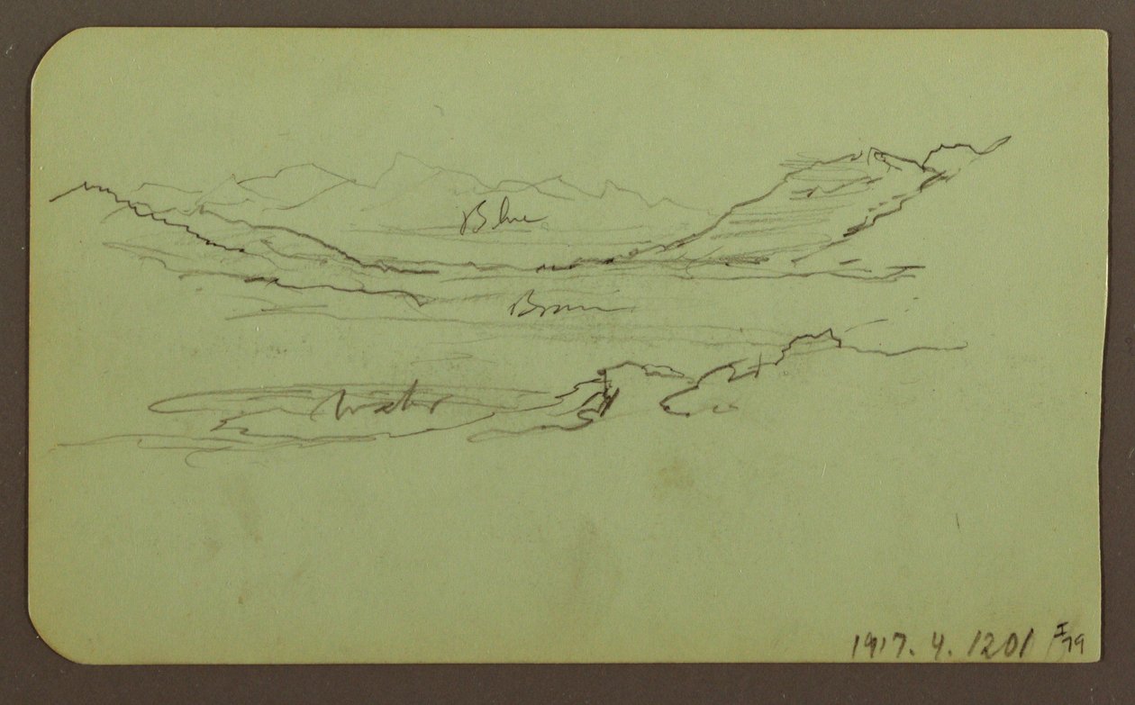 Disegno, Paesaggio montano; verso: Paesaggio, 1883 da Frederic Edwin Church