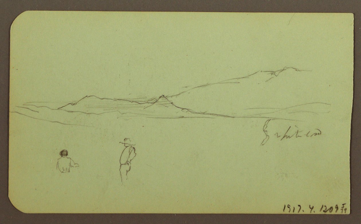Disegno, Paesaggio montano; verso: Paesaggio montano, figura, 1883 da Frederic Edwin Church