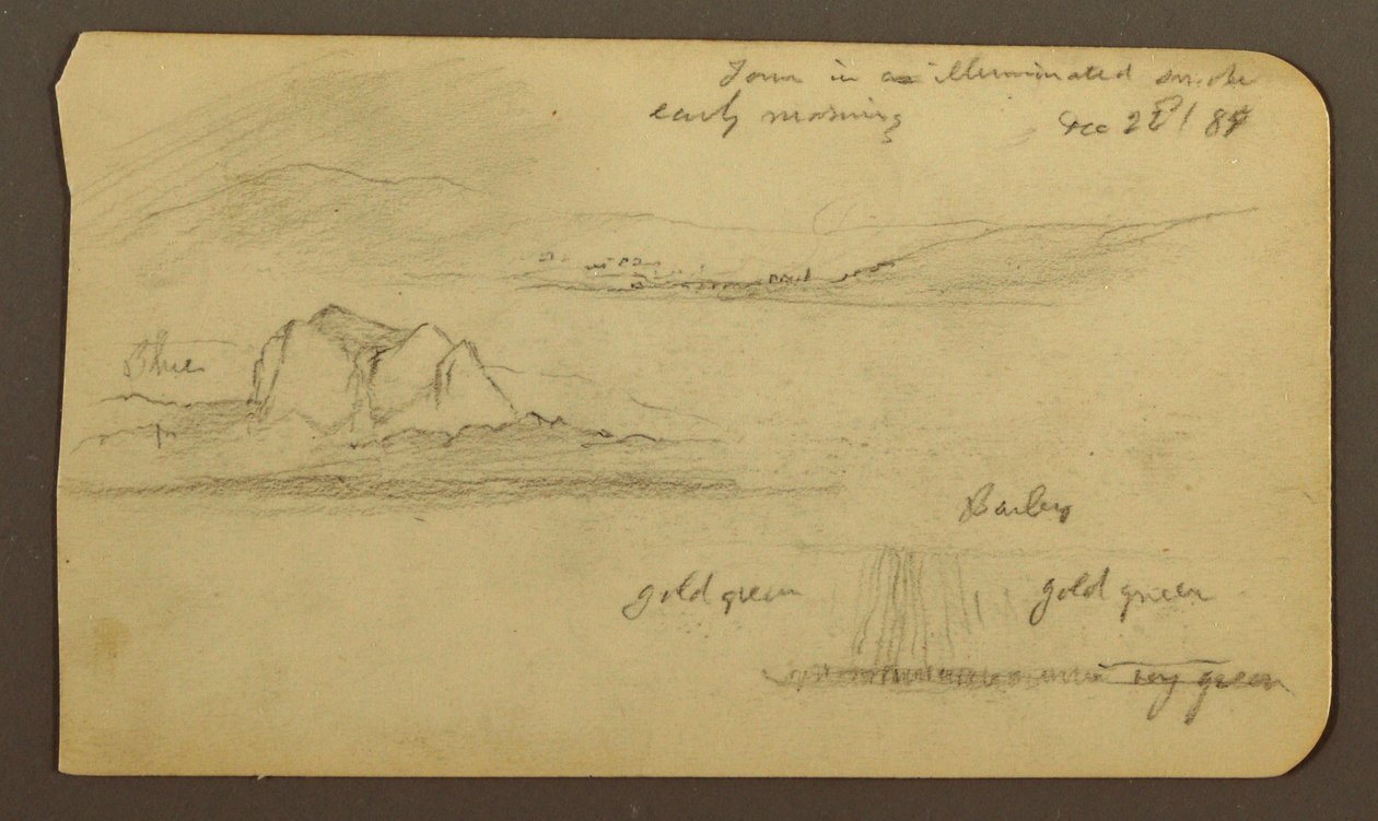 Disegno, Paesaggi montani; verso: Fianco della montagna, Tocatecas, 22 dicembre 1884 da Frederic Edwin Church