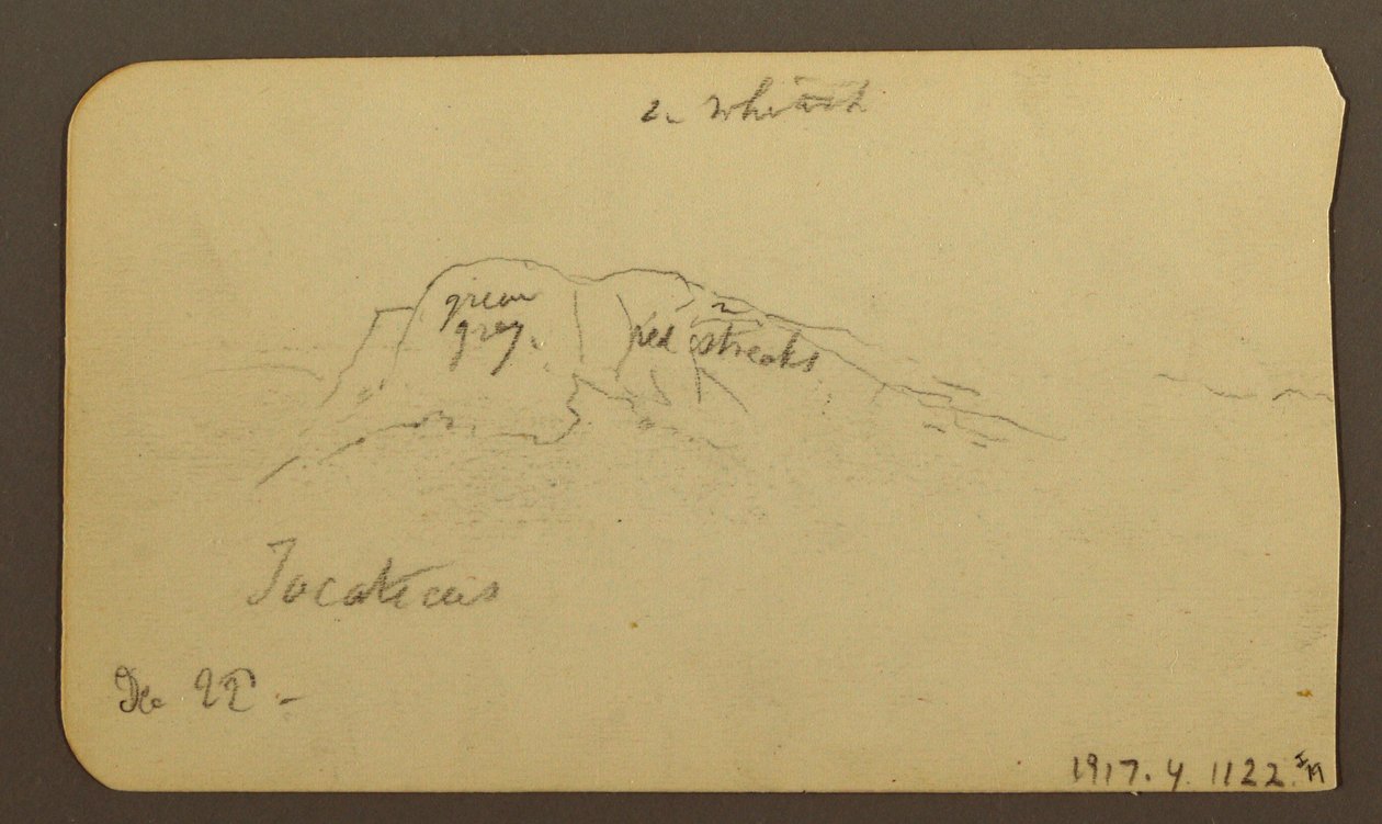 Disegno, Paesaggi montani; verso: Fianco della montagna, Tocatecas, 22 dicembre 1884 da Frederic Edwin Church