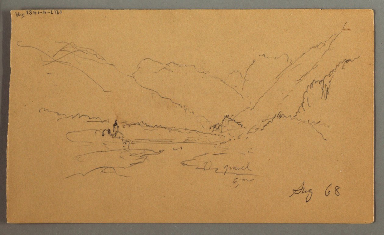 Disegno, Cime di montagna, 1868 da Frederic Edwin Church