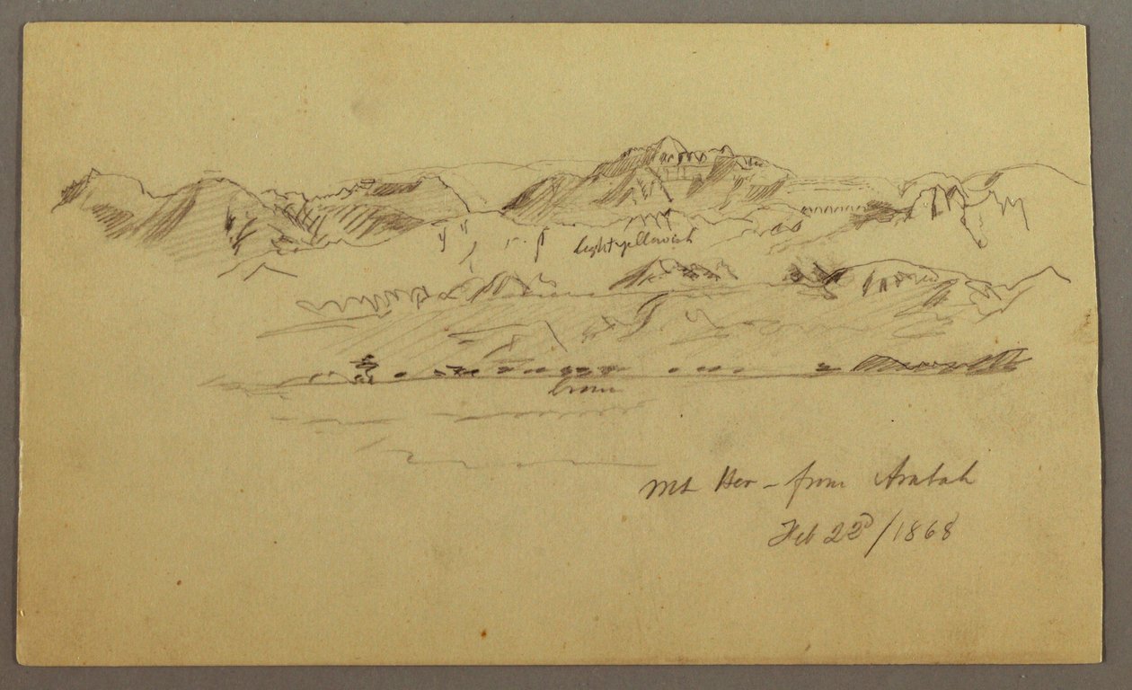 Disegno, Cime di montagna, 22 febbraio 1868 da Frederic Edwin Church