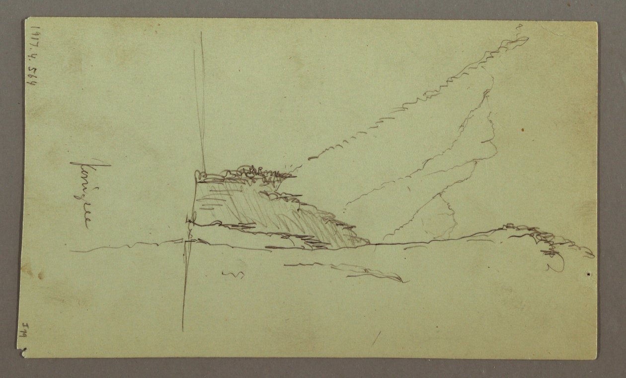 Disegno, Cime di montagna, fiume, luglio 1868 da Frederic Edwin Church