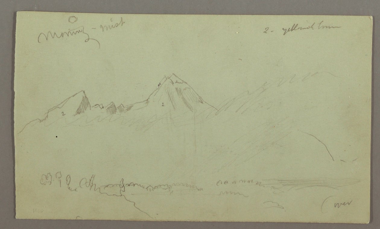 Disegno, Cime di montagna, forse 1868 da Frederic Edwin Church