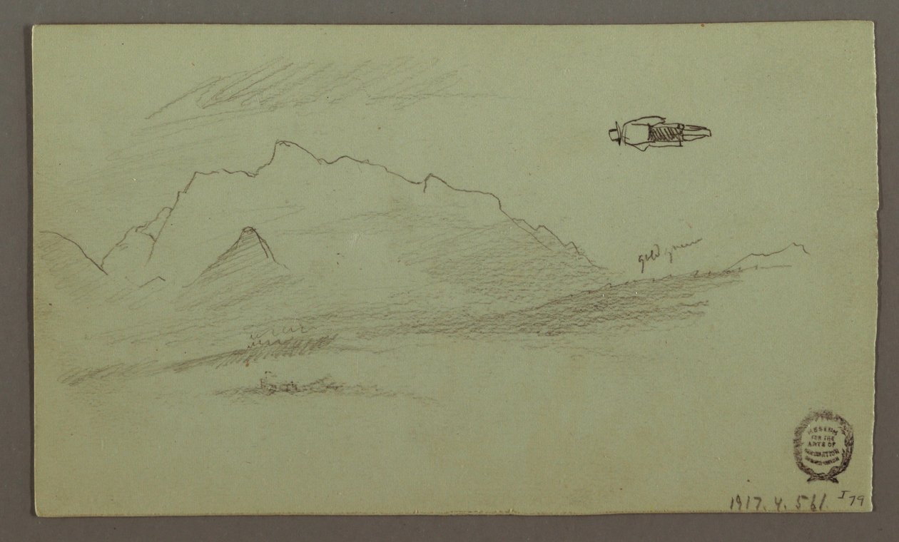 Disegno, Cime di montagna, forse 1868 da Frederic Edwin Church