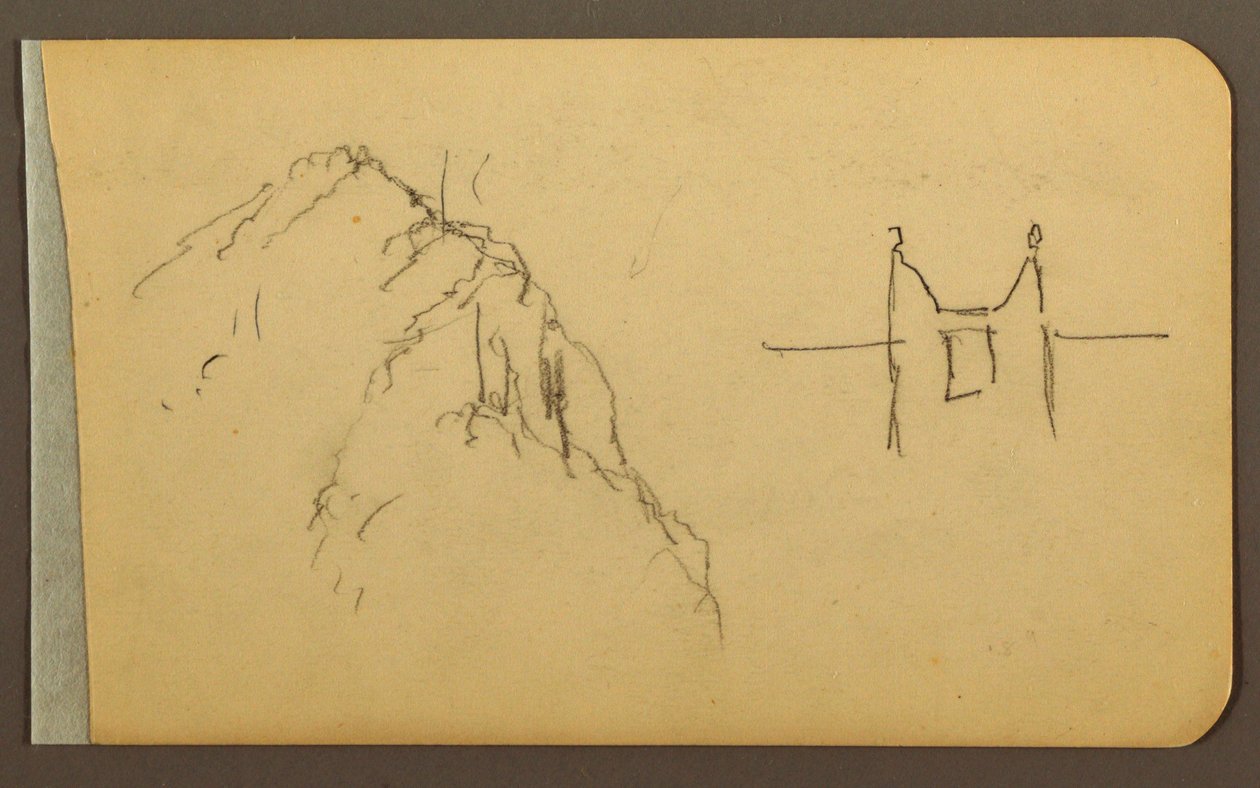 Disegno, Mountain Side, torretta; verso: Mountain Side, 1889 da Frederic Edwin Church