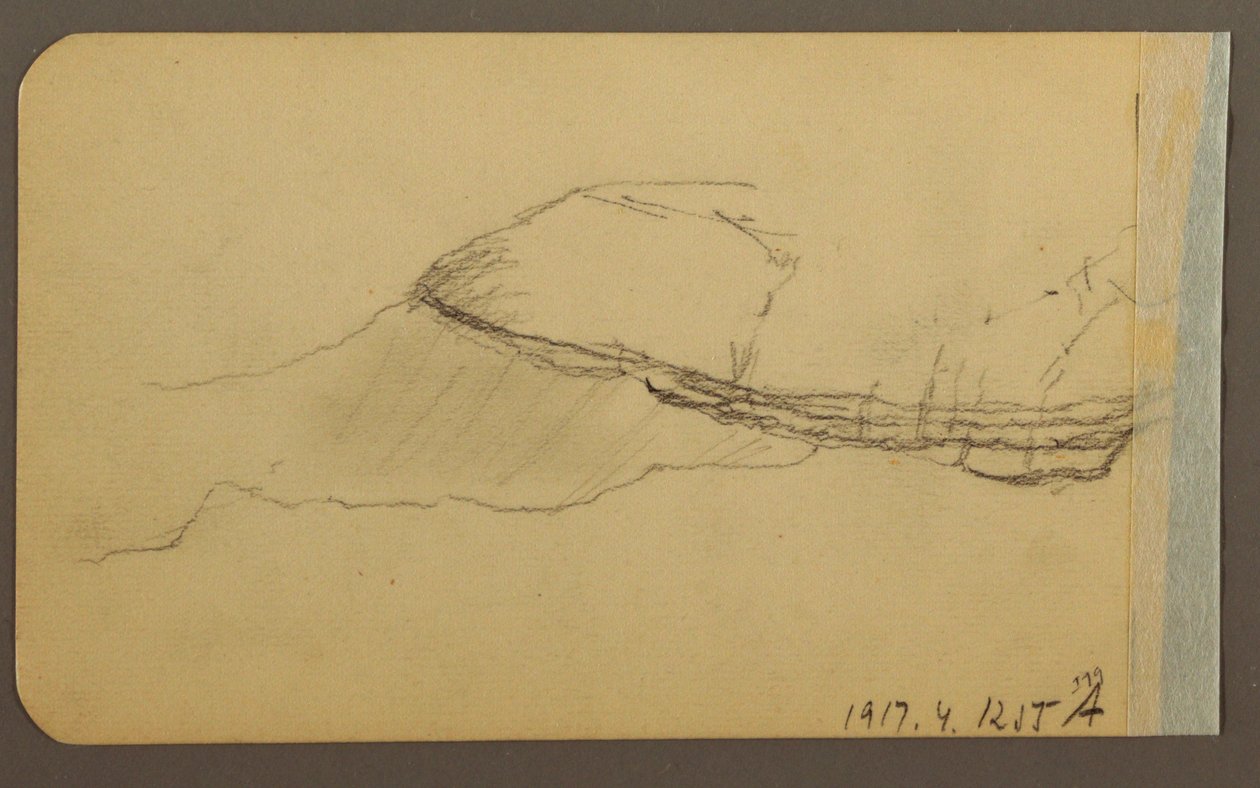 Disegno, Mountain Side, torretta; verso: Mountain Side, 1889 da Frederic Edwin Church