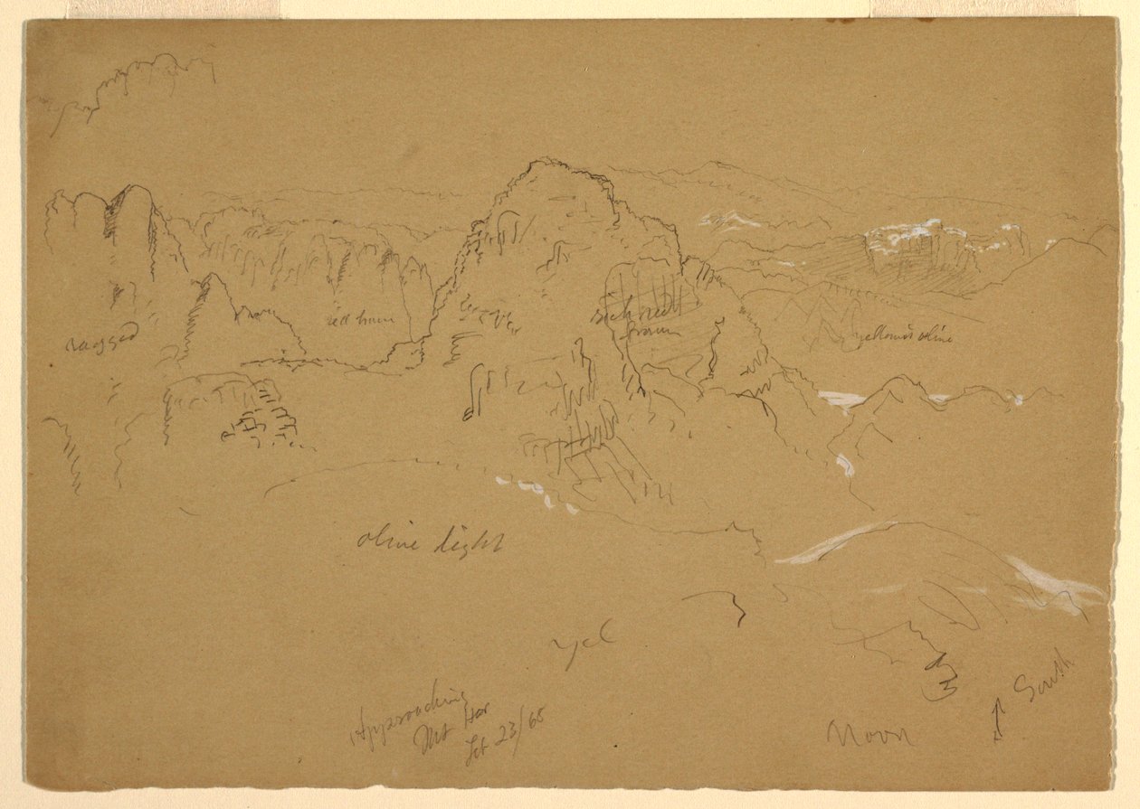 Disegno, Montagna, Wady el-Arabah, 23 febbraio 1868 da Frederic Edwin Church