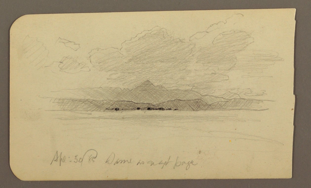 Disegno, Paesaggio montano, Toluca; verso: Montagna, Toluca, 20 aprile 1885 da Frederic Edwin Church
