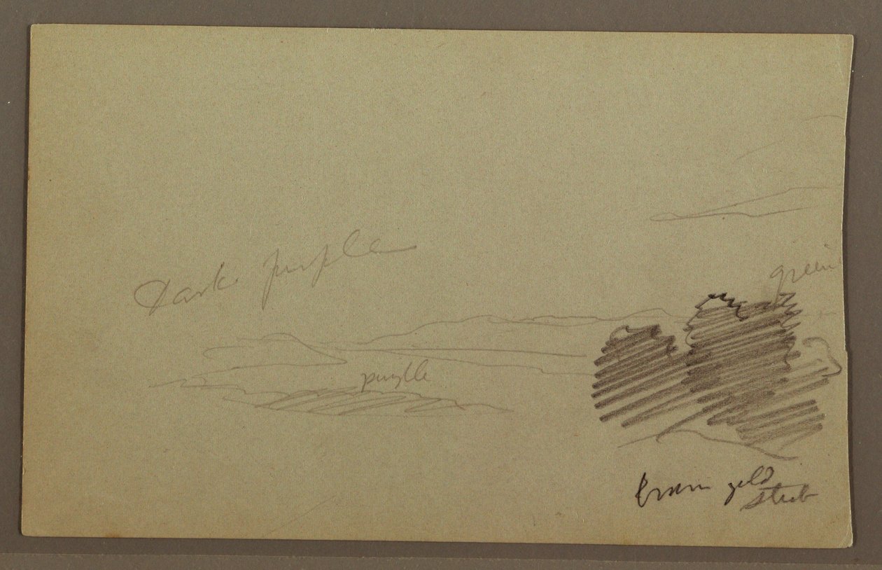 Disegno, catena montuosa, nuvola, forse anni 1860 da Frederic Edwin Church