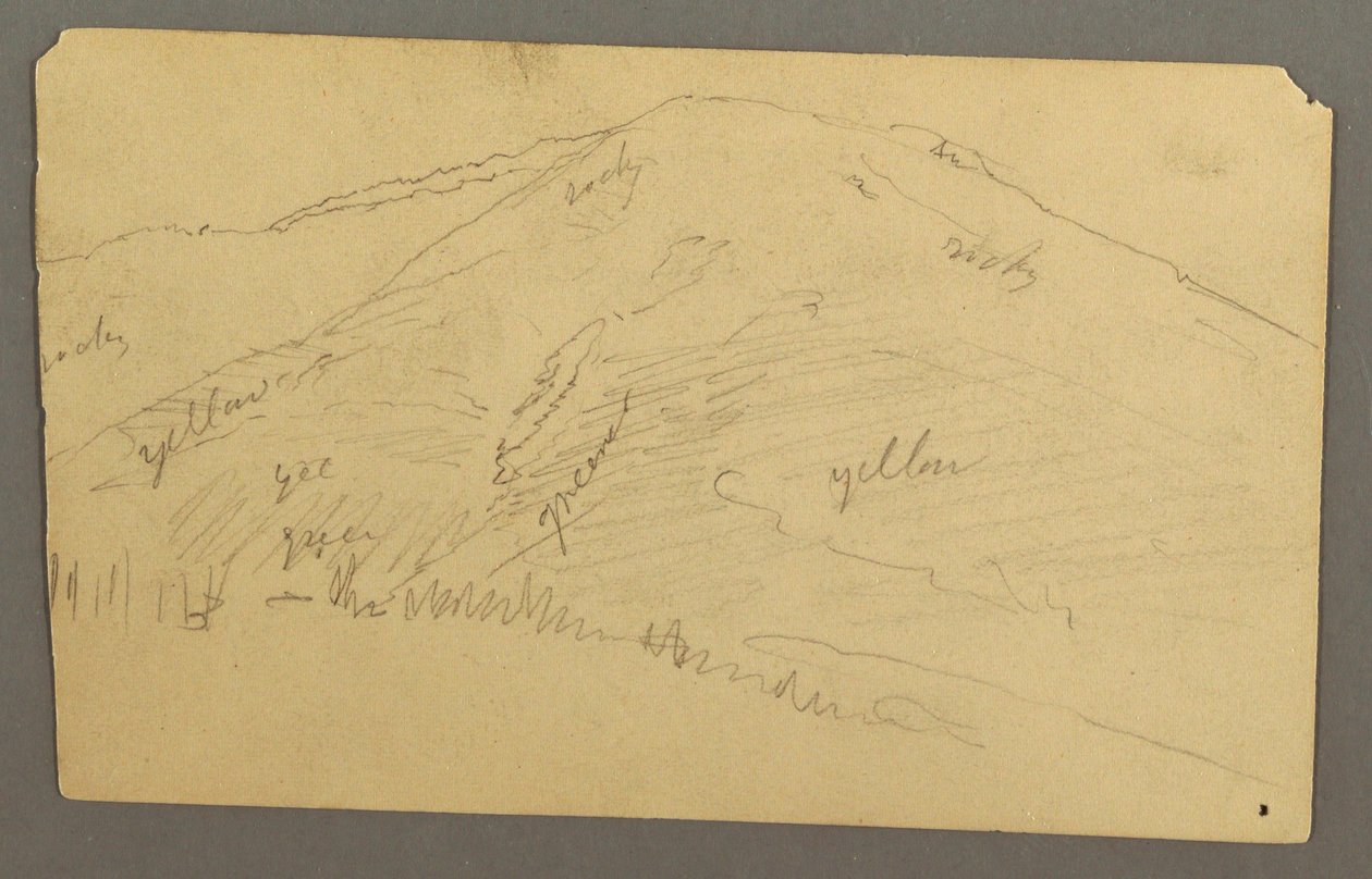 Disegno, Cima della montagna, 1877 da Frederic Edwin Church