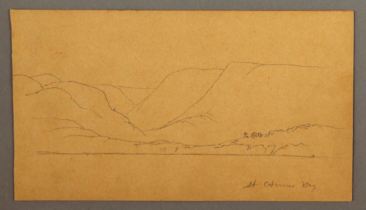 Disegno, baia montuosa, forse 1859 da Frederic Edwin Church