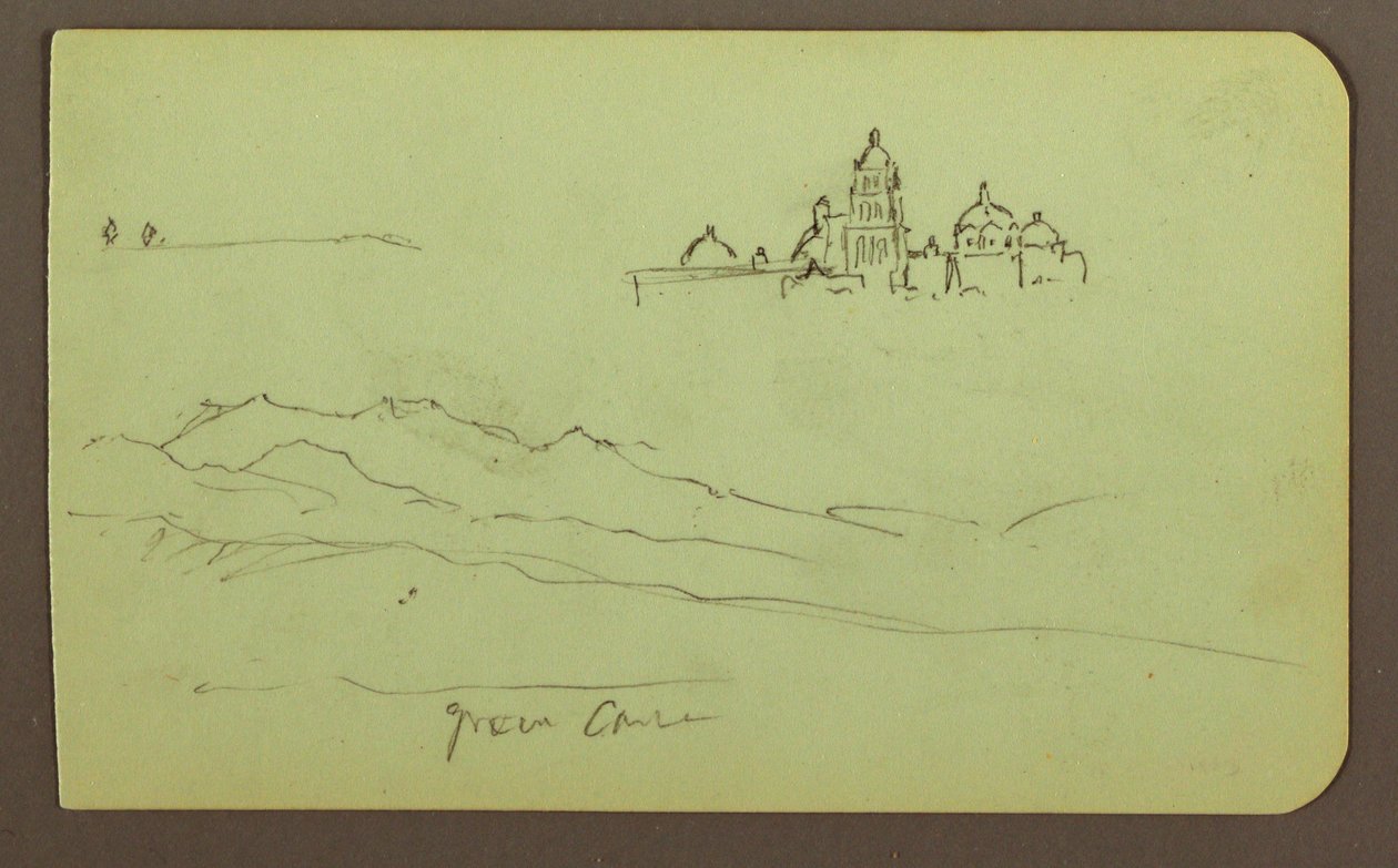 Disegno, Montagne, Chiesa; verso: Figure, Chiesa, 1883 da Frederic Edwin Church