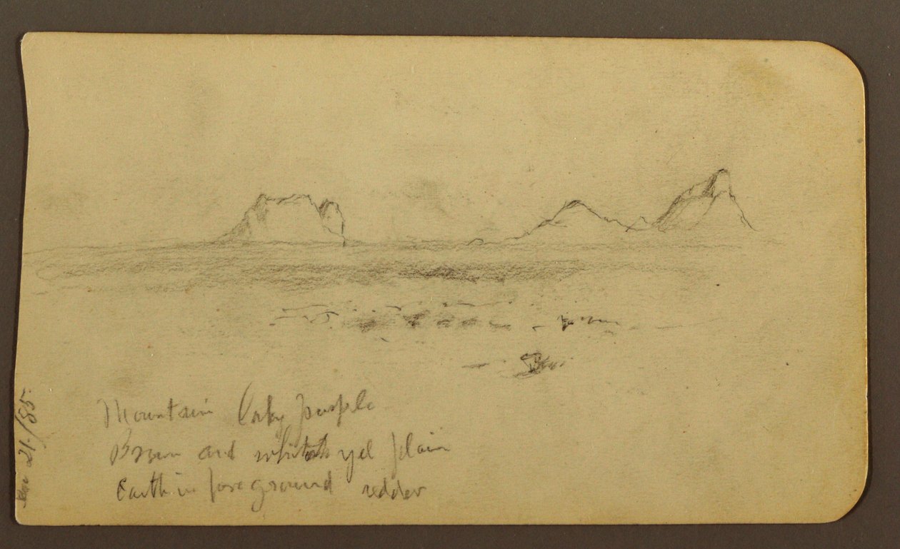 Disegno, Montagne; verso: Foothills amp; Catena montuosa, 21 dicembre 1885 da Frederic Edwin Church