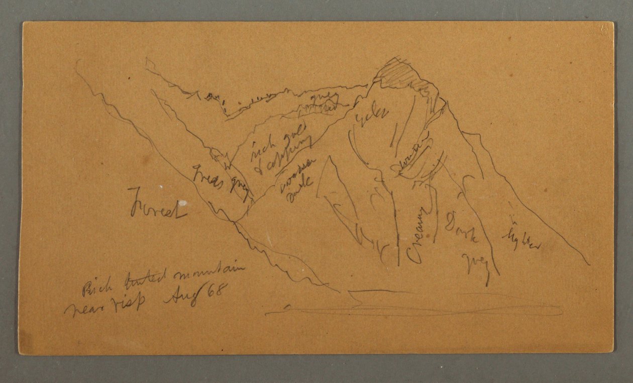 Disegno, Montagne del Vallese, Alpi Pennine, agosto 1868 da Frederic Edwin Church