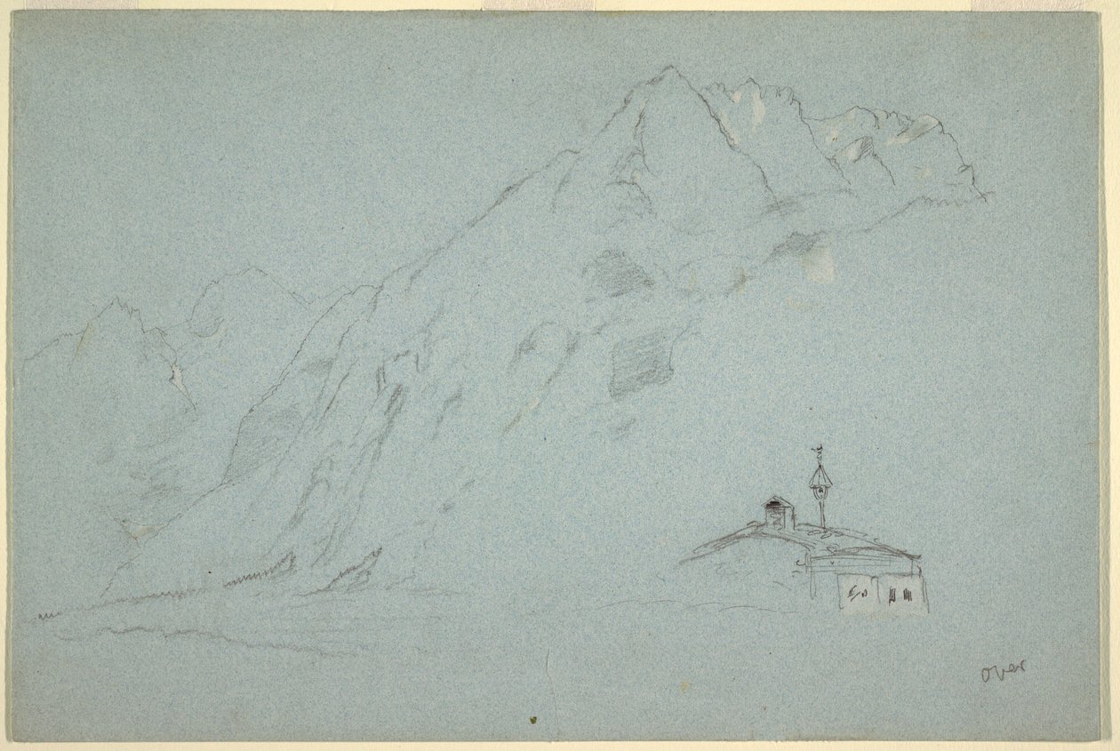 Disegno, Montagne vicino ad Abtenau. Salzkammergut, 5 agosto 1868 da Frederic Edwin Church
