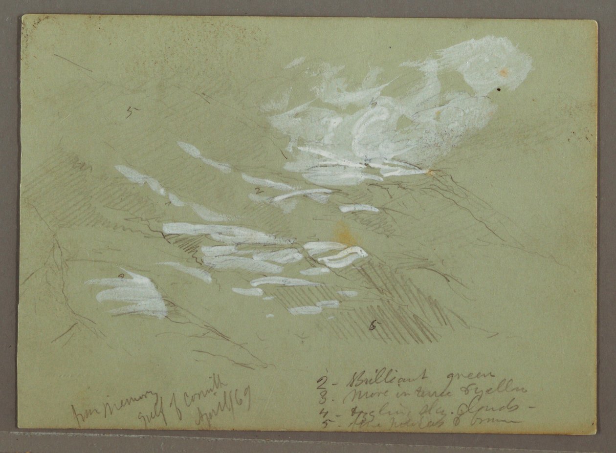 Disegno, Mountainside, aprile 1869 da Frederic Edwin Church