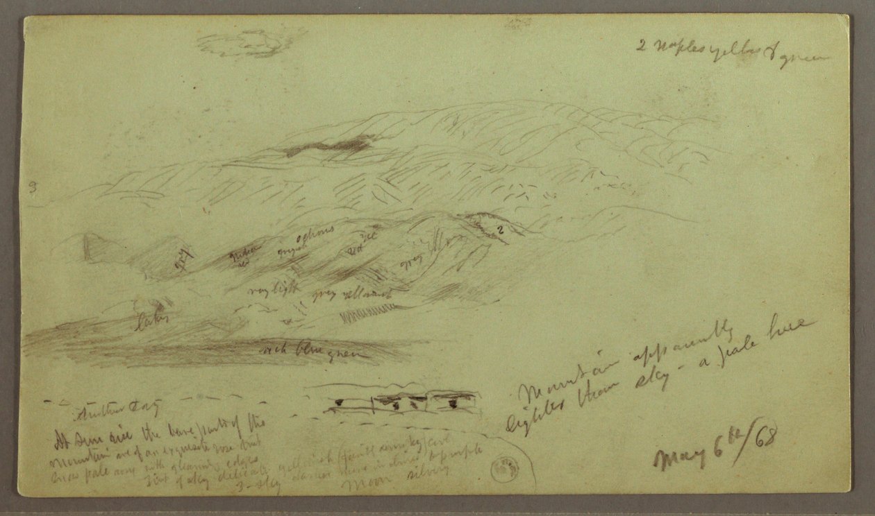 Disegno, Studio di montagna, 6 maggio 1868 da Frederic Edwin Church