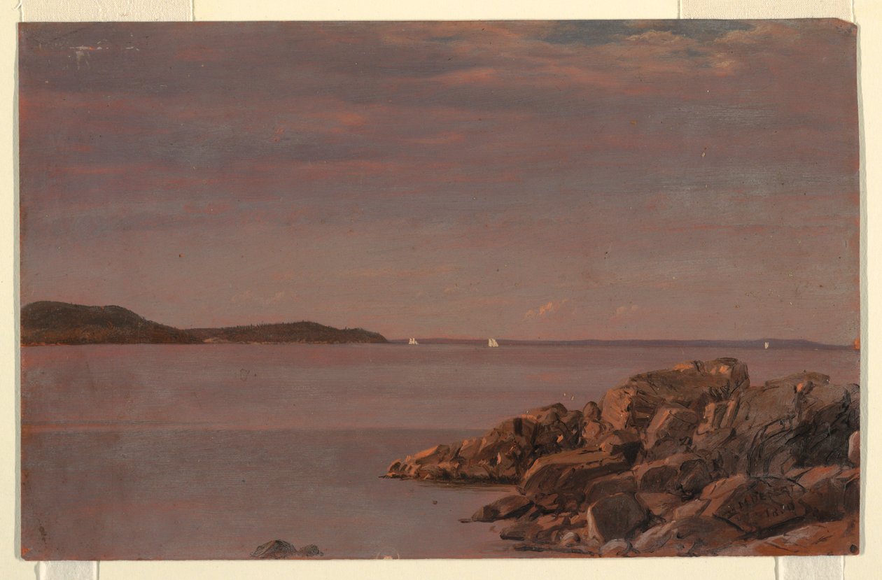 Disegno, Mt. Desert Island, costa del Maine, 1850 da Frederic Edwin Church
