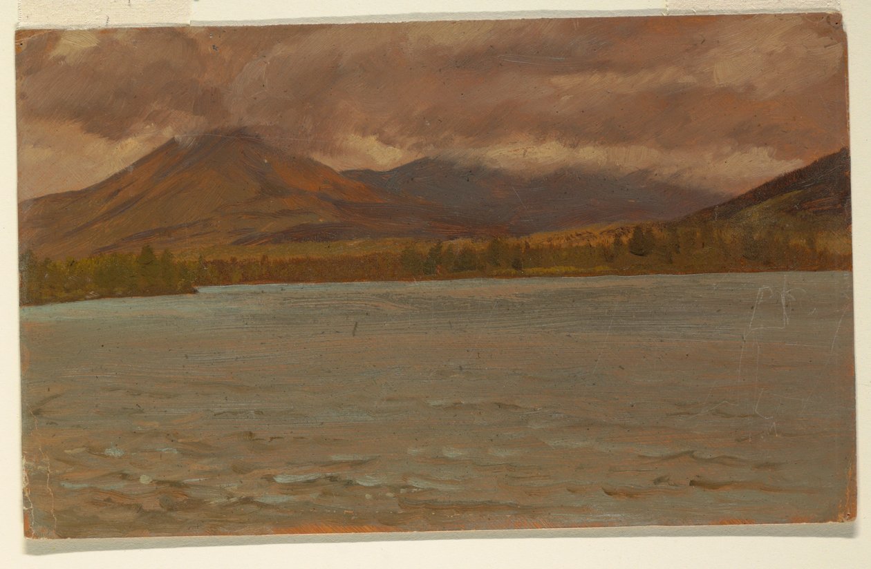 Disegno, Monte Katahdin dal lago Katahdin, 1860-70. Katahdin dal lago Katahdin, 1860-70 da Frederic Edwin Church
