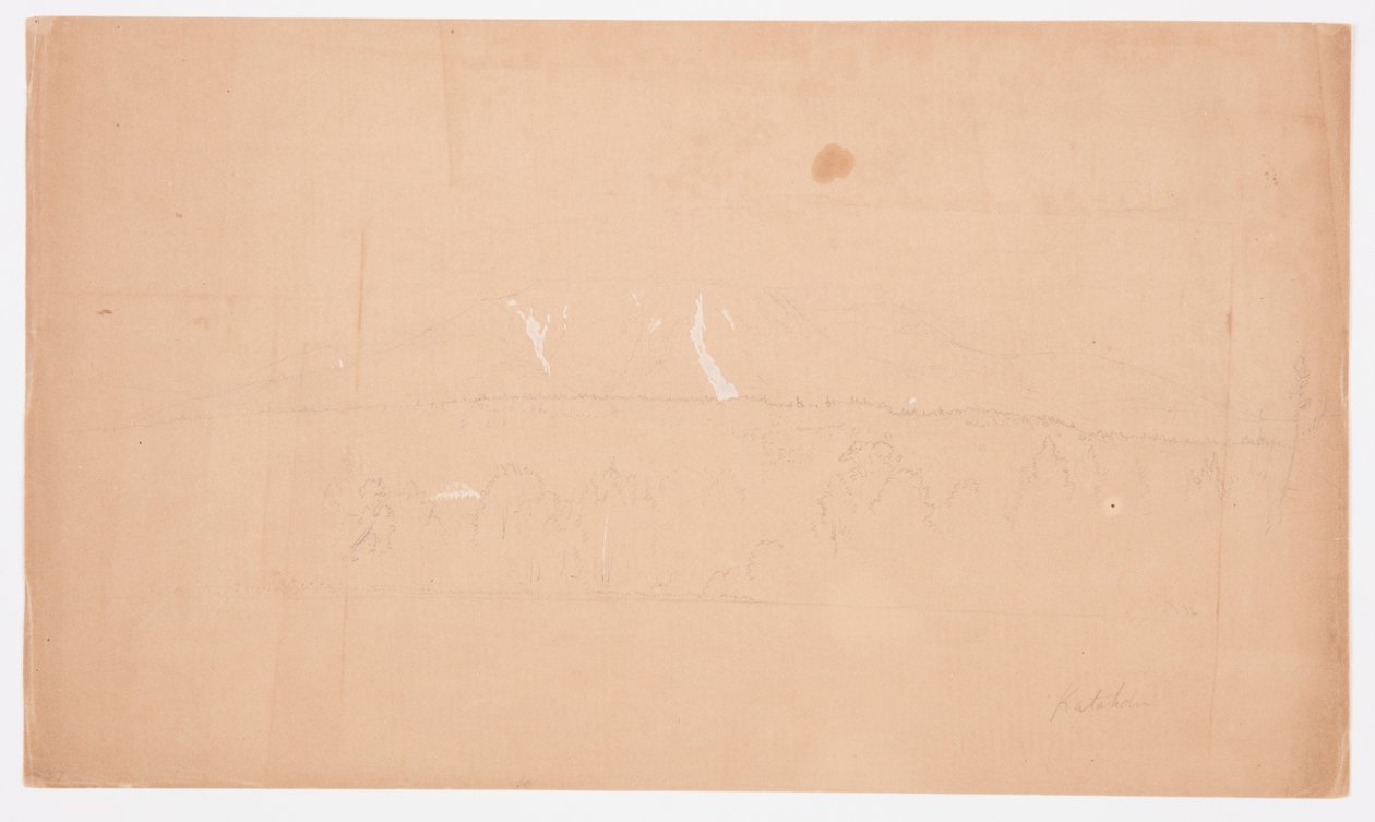 Disegno del monte Katahdin, dal lago Katahdin, Maine, 1852 da Frederic Edwin Church
