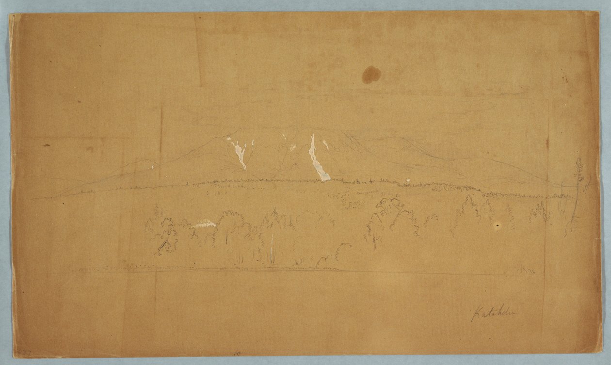 Disegno del monte Katahdin, dal lago Katahdin, Maine, 1852 da Frederic Edwin Church