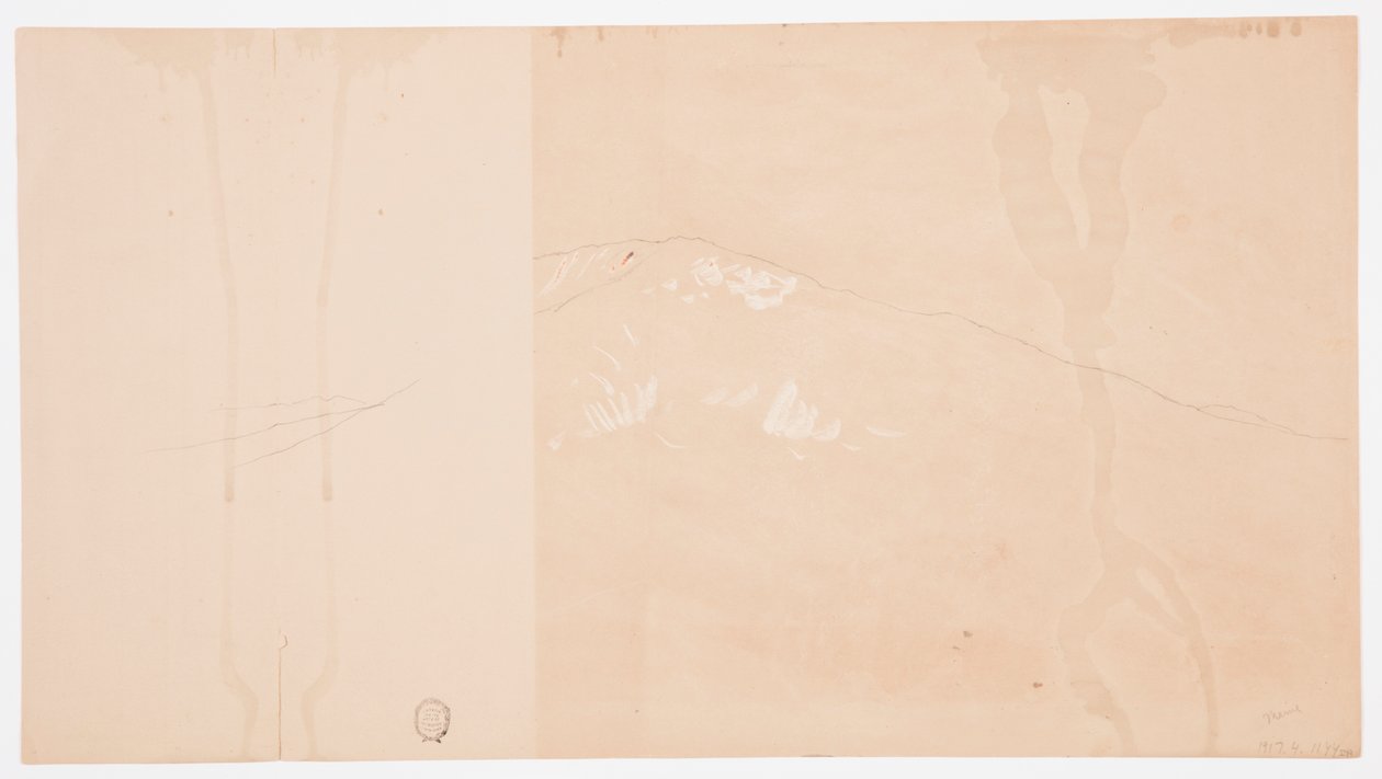 Disegno, Monte Katahdin da sud-est; verso: Monte Katadhin, 1876-78 da Frederic Edwin Church