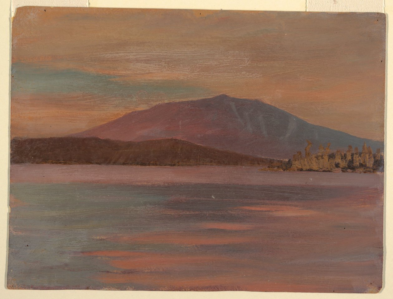Disegno, il monte Katahdin dallo stagno di Togue, 1877 da Frederic Edwin Church