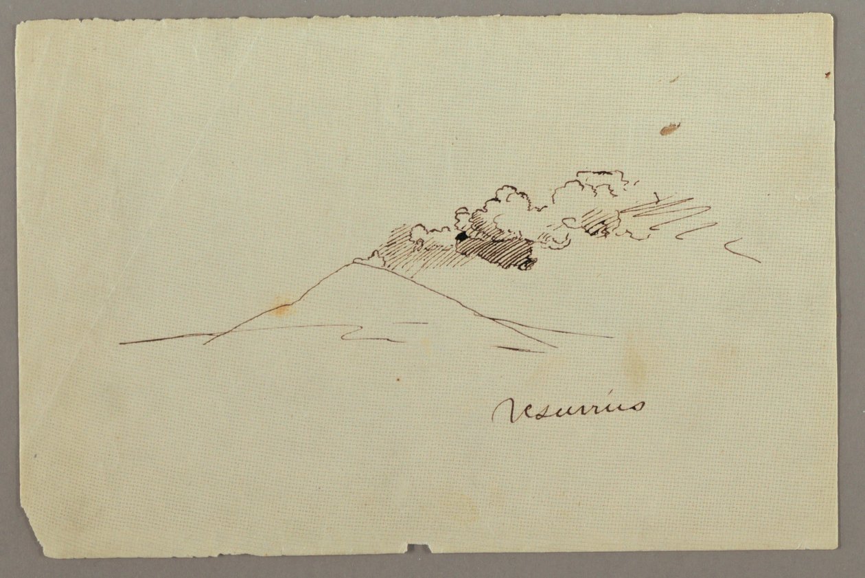 Disegno, Il Vesuvio con il fumo, forse 1868-69 da Frederic Edwin Church