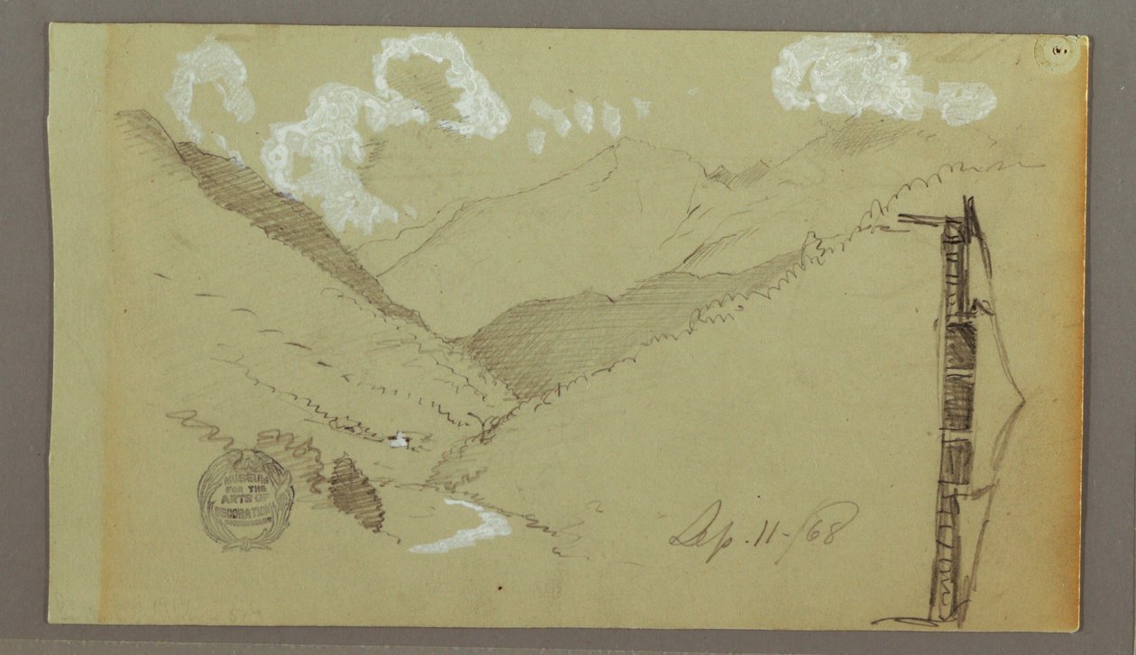 Disegno, Valle Stretta, edificio, 11 settembre 1803 da Frederic Edwin Church