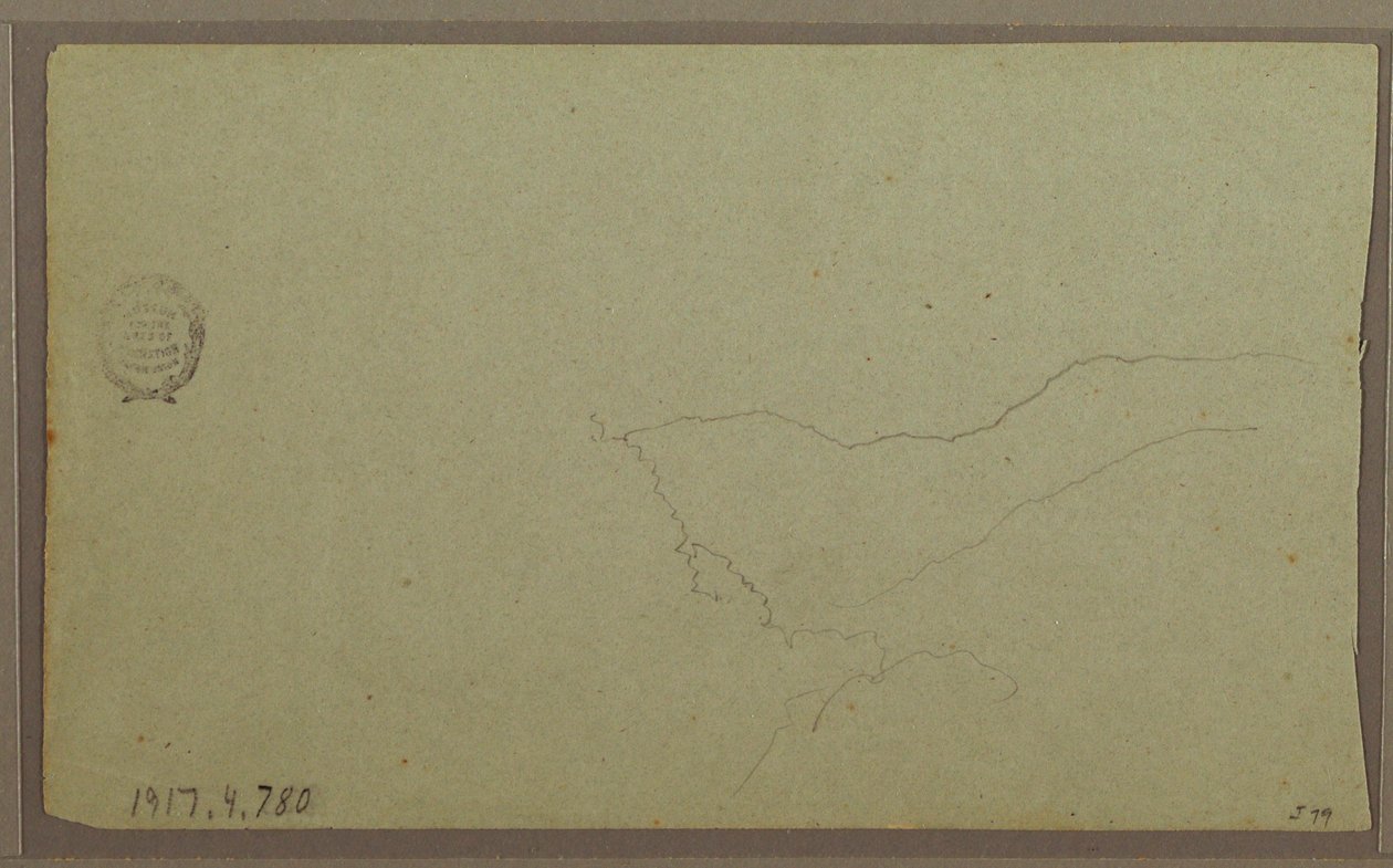 Disegno, vicino a San Miguel, Ecuador; verso: schizzo di montagna incompiuto, 2 giugno 1857. da Frederic Edwin Church