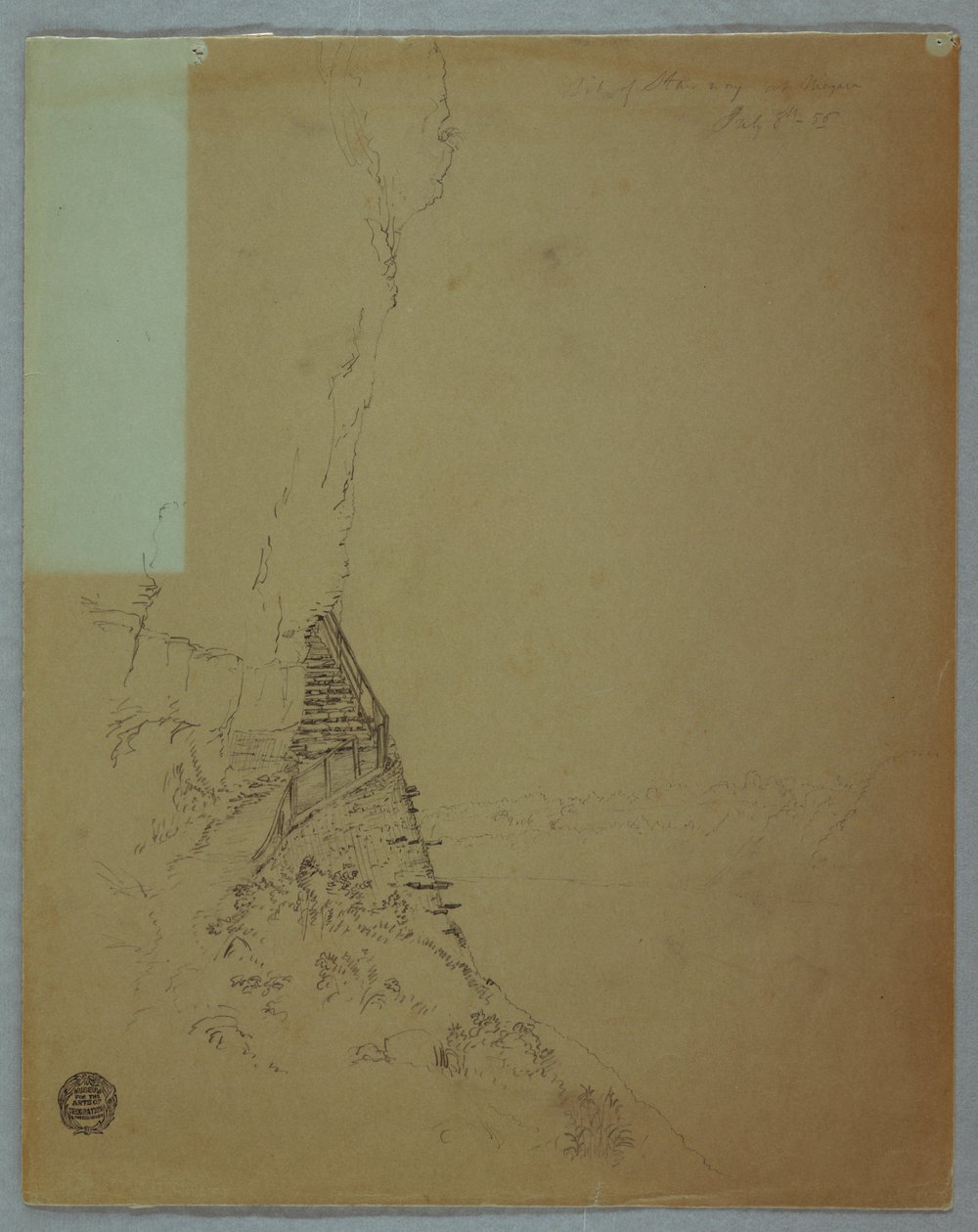 Disegno, Cascate del Niagara: "Un pezzo di scala a Niagara", luglio 1856 da Frederic Edwin Church