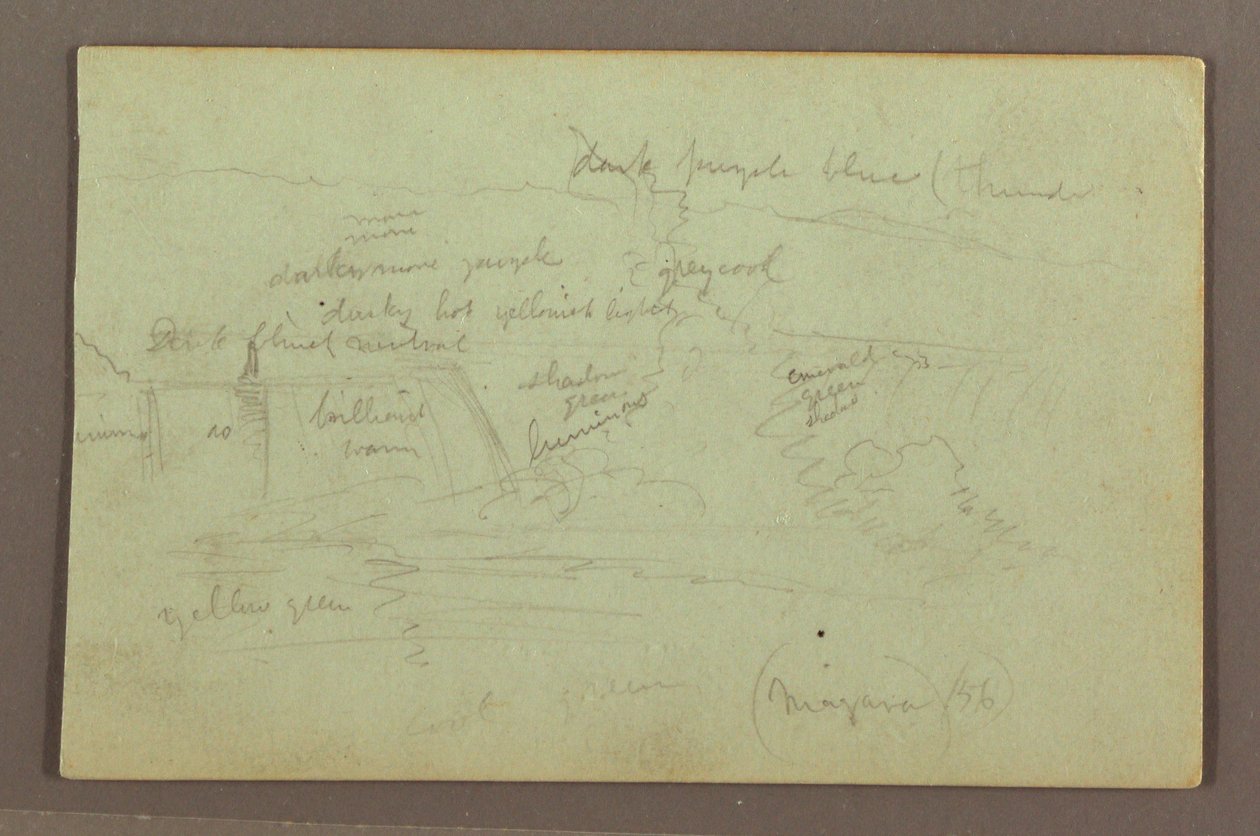 Disegno, Cascate del Niagara viste dal lato canadese, 1856 da Frederic Edwin Church