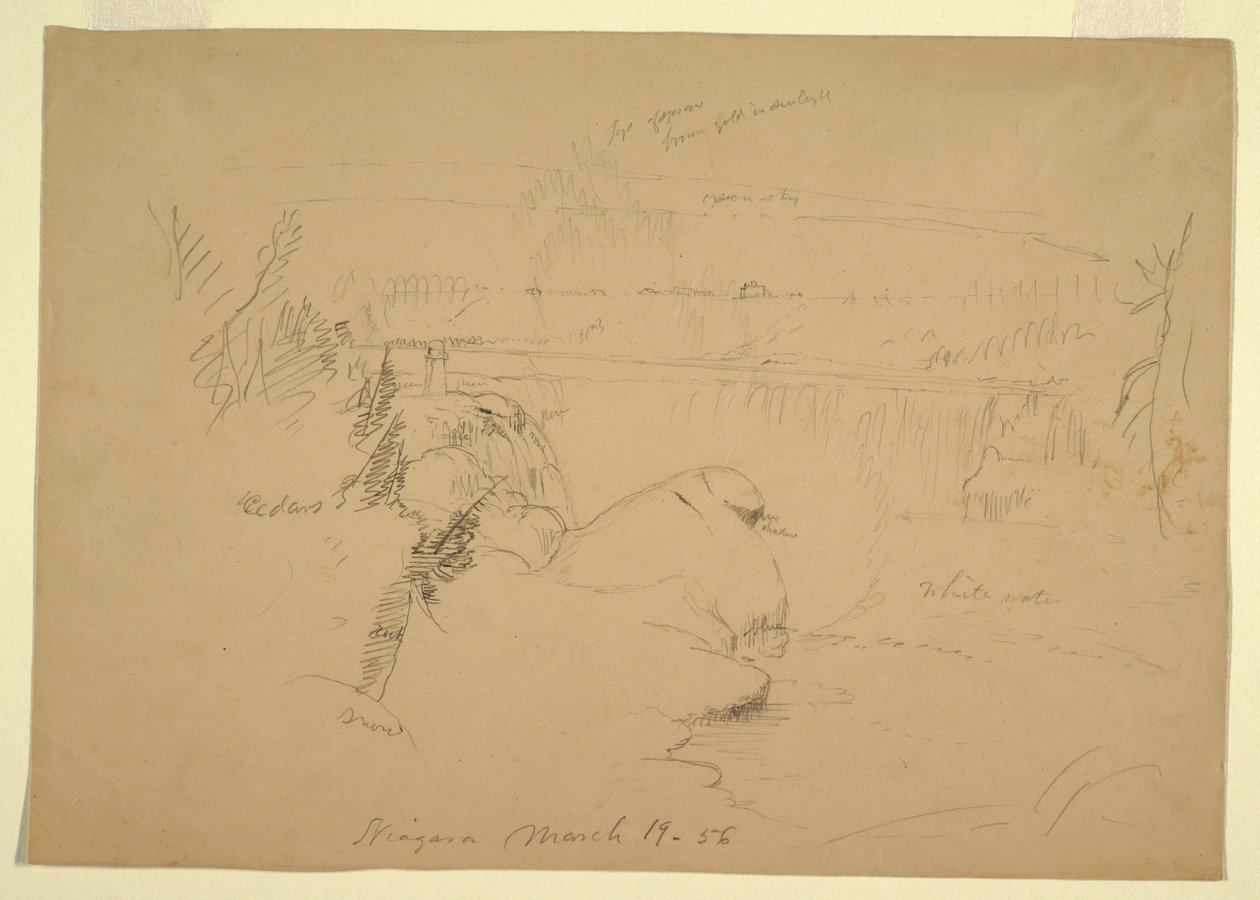 Disegno, Cascate del Niagara, vista dall