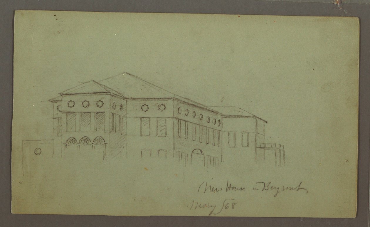 Disegno, Casa antica, Beirut, 1868 da Frederic Edwin Church
