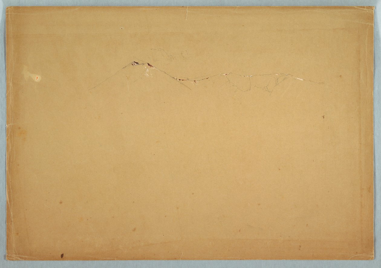 Disegno, profilo del monte Katahdin, Maine, 1856-60 ca. da Frederic Edwin Church