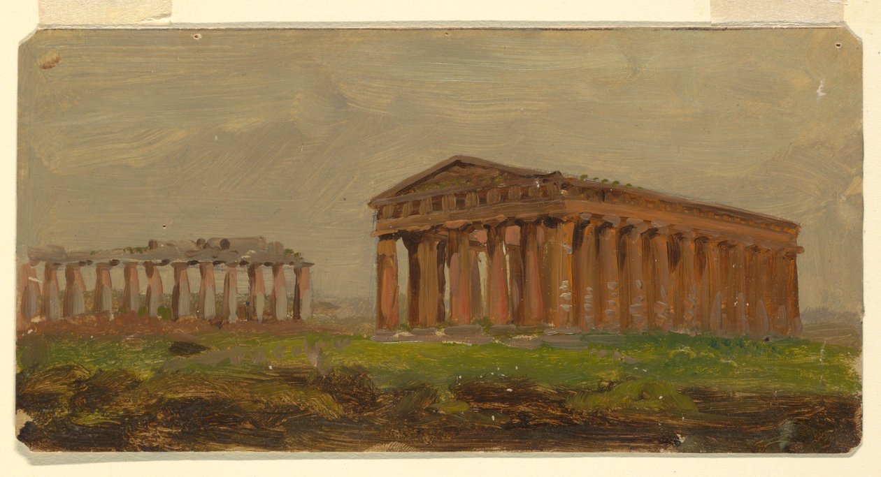 Disegno, Paestum, Tempio di Nettuno, 1868 da Frederic Edwin Church