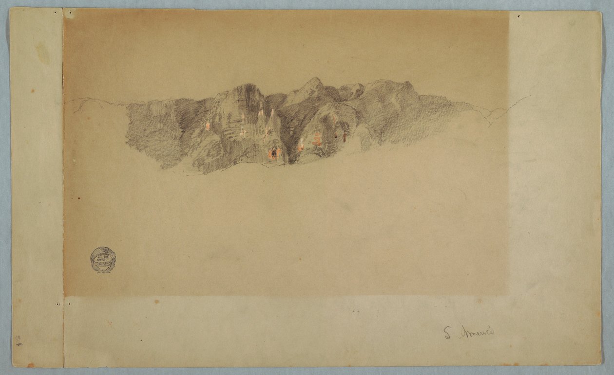 Disegno, parte di una catena montuosa, probabilmente Ecuador o Colombia, 1853 o 1857 da Frederic Edwin Church